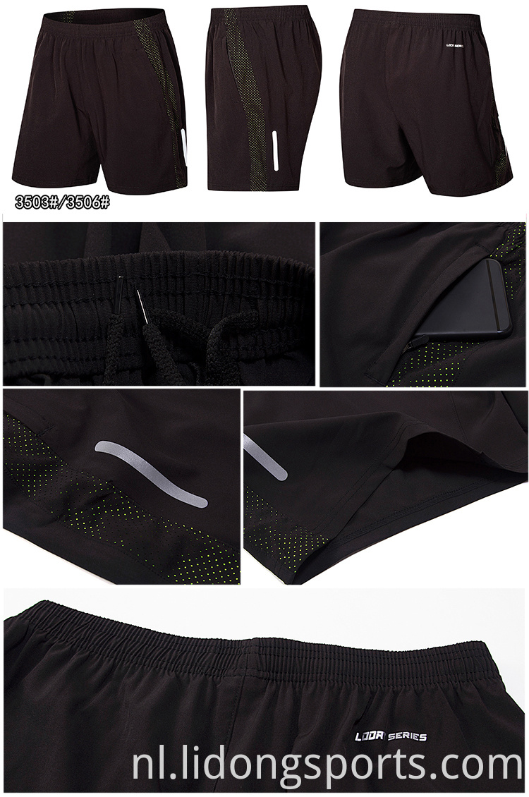 Groothandel aangepast Logo Polyester Mens Sport Gym Sweat Shorts Aangepaste mesh workout shorts